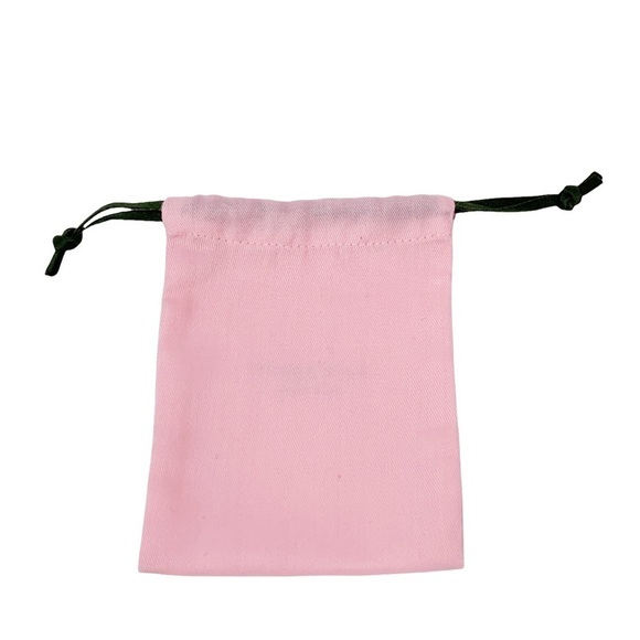 kate spade NEW YORK Jewelry dust bag Pink with Olive green drawstring NEW - Picture 3 of 3